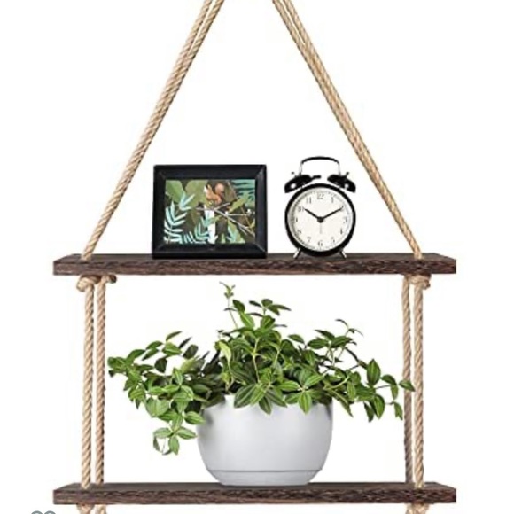 Wood & Rope Hanging Shelf - Picture 6 of 8